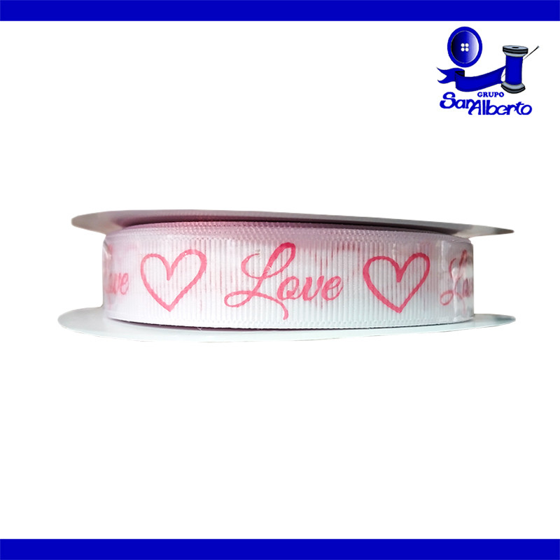 Listón Barrotado Love Rojo/Blanco Mod. 8795-03