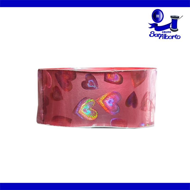 Celosa Holográfica Corazón Salmón Mod. 95a-09