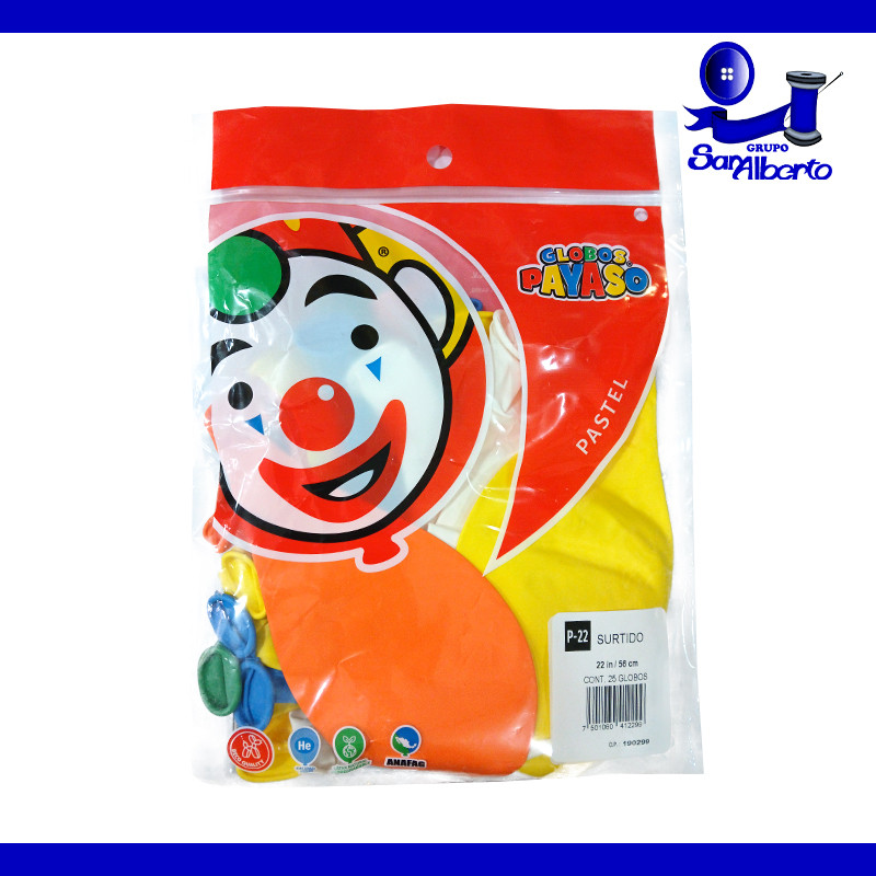 Globos Payaso P-22 Surtido