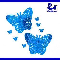 Lentejuela Mariposa Holográfica Calada