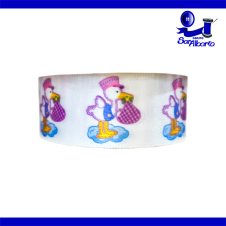 Listón Cigüeña Rosa/Azul T658-05