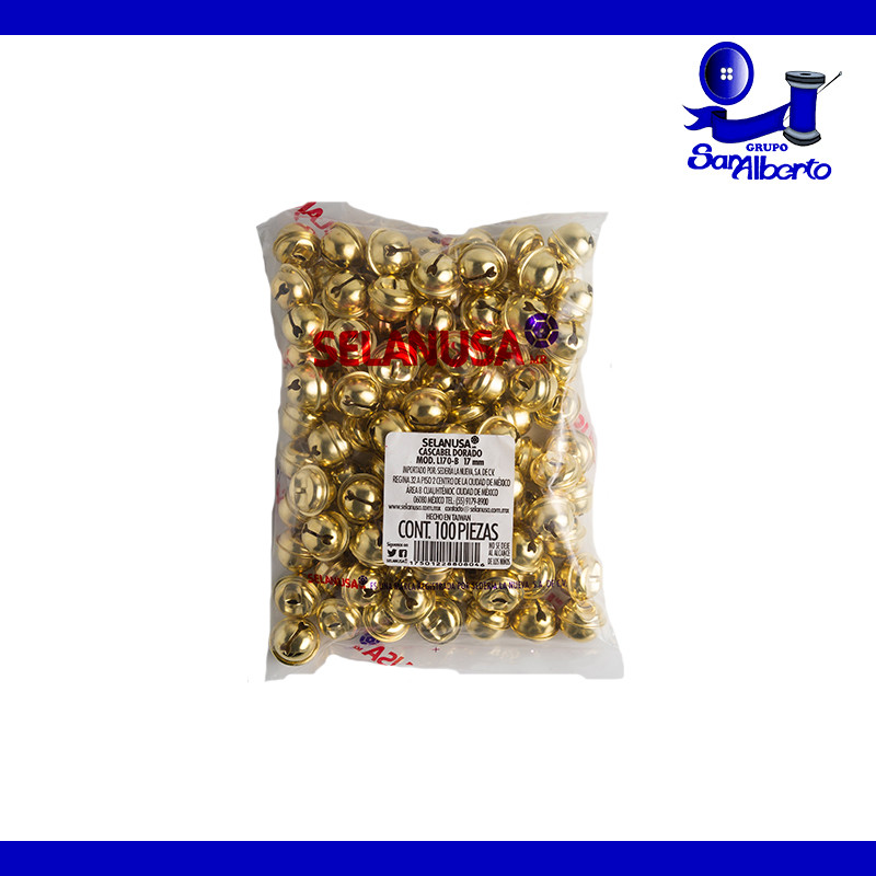 Paquete de Cascabeles Dorados de 13 mm