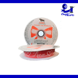 Listón Barrotado Love Rojo/Blanco Mod. 8795-03