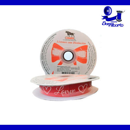 Listón Barrotado Love Rojo/Blanco Mod. 8795-03