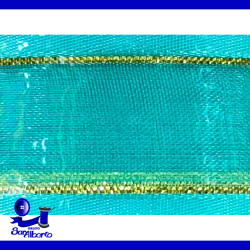 Organza Comex con Orilla Metálica Dorada No. 5