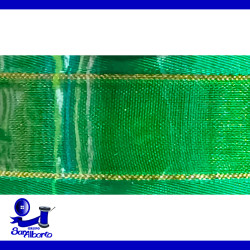 Organza Comex con Orilla Metálica Dorada No. 5
