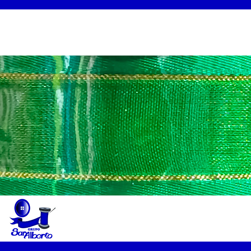 Organza Comex con Orilla Metálica Dorada No. 5