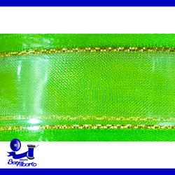 Organza Comex con Orilla Metálica Dorada No. 5