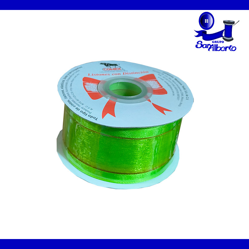 Organza Comex con Orilla Metálica Dorada No. 9