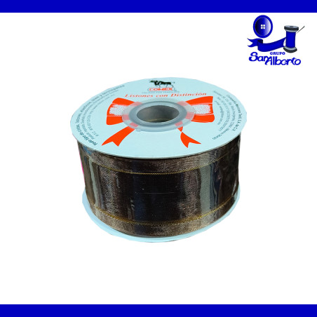 Organza Comex con Orilla Metálica Dorada No. 9