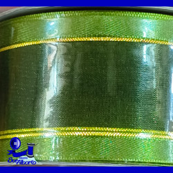 Organza Comex con Orilla Metálica Dorada No. 9