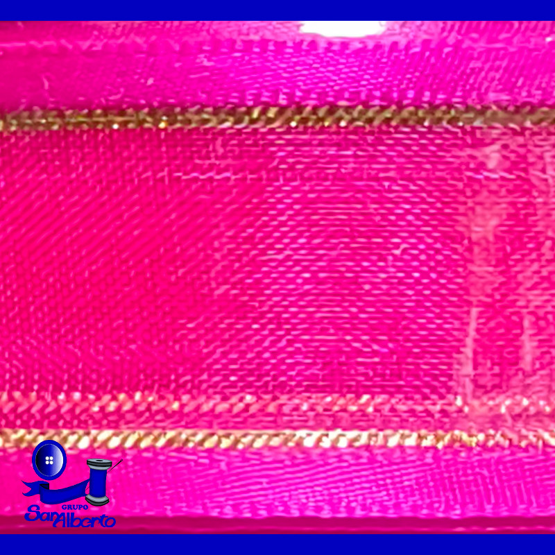 Organza Comex con Orilla Metálica Dorada No. 9