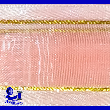 Organza Comex con Orilla Metálica Dorada No. 9