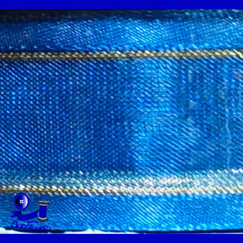 Organza Comex con Orilla Metálica Dorada No. 1.5
